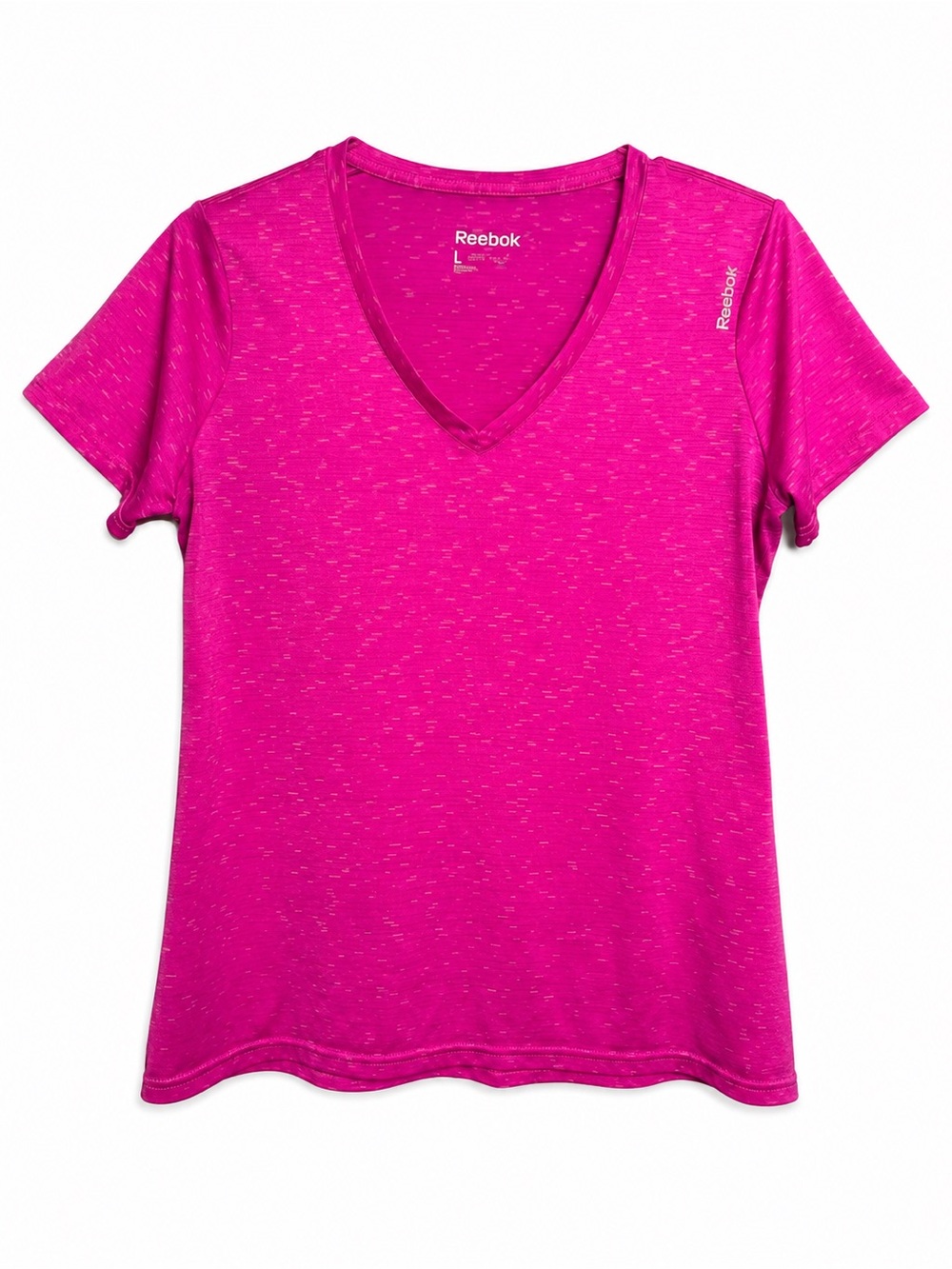Reebok Speedwick Pink V-Neck Athletic Workout Tee Womens Sz 2XL Activewear Top